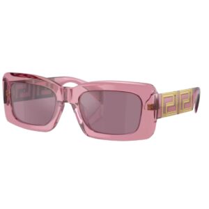Γυναικεία τετράγωνα γυαλιά ηλίου VERSACE VE 4444U 5355AK Διαφανές ροζ.
