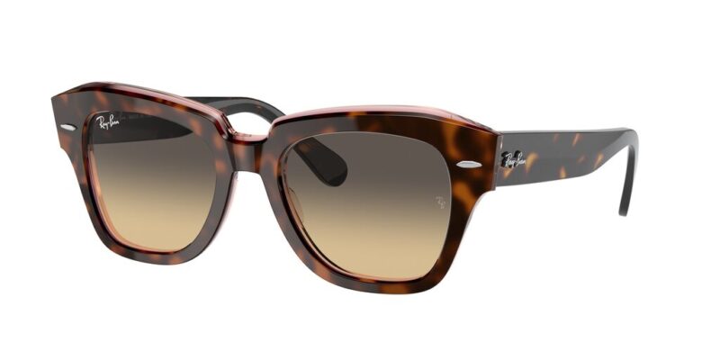 ΓΥΑΛΙΑ ΗΛΙΟΥ RAY BAN RB2186 1324BG State street Havana εξωτερικά, διαφανές ροζ εσωτερικά