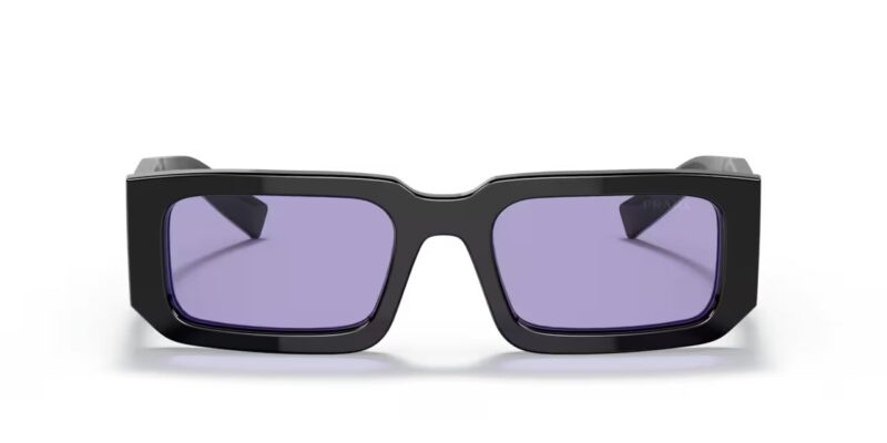 Γυαλιά ηλίου PRADA PR06YS 02Z01O ανδρικά μαύρα, νέα συλλογή 2025. Ορθογώνια, facet acetate με UV προστασία και Prada logo σε catwalk design.