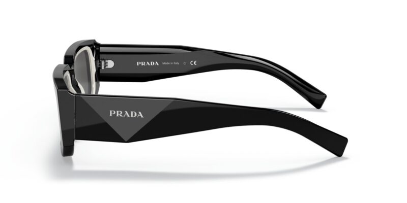Γυαλιά ηλίου PRADA PR06YS 09Q5S0 ανδρικά μαύρα, νέα συλλογή 2025. Ορθογώνια, facet acetate με UV προστασία και Prada logo σε catwalk design.