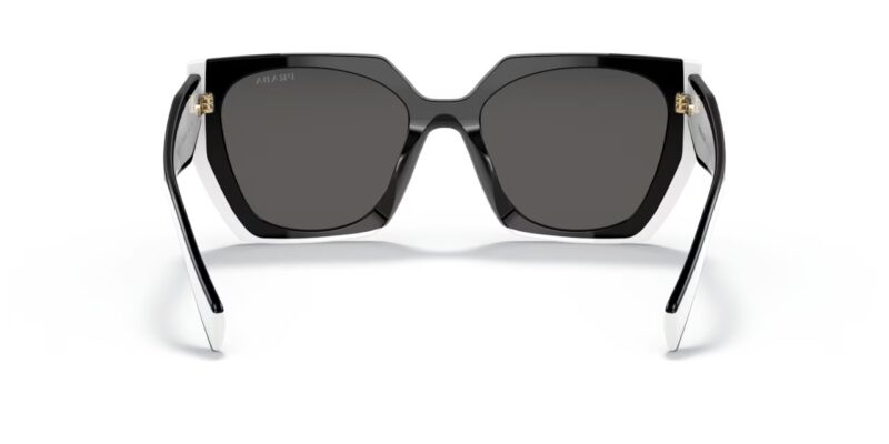 Εσωτερικη όψη γυαλιών ηλίου PRADA PR15WS 09Q5S0 μαύρα και χρυσό λογότυπο PRADA MILANO