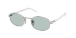 Γυναικεία γυαλιά ηλίου PRADA PRB53S 1BC40N σε ασημί με γαλάζιους φακούς – νέα συλλογή 2025, κομψό οβάλ design & UV προστασία.