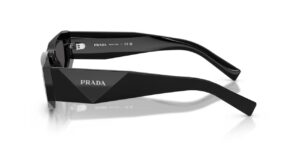 Prada PR B19S 16K08Z ανδρικά μαύρα ορθογώνια γυαλιά ηλίου