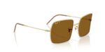 unisex γυαλιά ηλίου RAY-BAN RBR0104S 001/83 Square Reverse με χρυσό (arista) μεταλλικό σκελετό και πολωτικούς σκούρους καφέ φακούς.