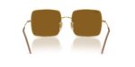 unisex γυαλιά ηλίου RAY-BAN RBR0104S 001/83 Square Reverse με χρυσό (arista) μεταλλικό σκελετό και πολωτικούς σκούρους καφέ φακούς.