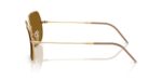 unisex γυαλιά ηλίου RAY-BAN RBR0104S 001/83 Square Reverse με χρυσό (arista) μεταλλικό σκελετό και πολωτικούς σκούρους καφέ φακούς.