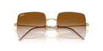 unisex γυαλιά ηλίου RAY-BAN RBR0104S 001/CB Square Reverse με χρυσό (arista) μεταλλικό σκελετό και ντεγκραντέ καφέ φακούς.