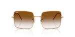 unisex γυαλιά ηλίου RAY-BAN RBR0104S 001/CB Square Reverse με χρυσό (arista) μεταλλικό σκελετό και ντεγκραντέ καφέ φακούς.