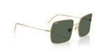unisex γυαλιά ηλίου RAY-BAN RBR0104S 001/VR Square Reverse με χρυσό (arista) μεταλλικό σκελετό και σκούρους πράσινους φακούς.