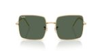 unisex γυαλιά ηλίου RAY-BAN RBR0104S 001/VR Square Reverse με χρυσό (arista) μεταλλικό σκελετό και σκούρους πράσινους φακούς.