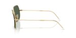unisex γυαλιά ηλίου RAY-BAN RBR0104S 001/VR Square Reverse με χρυσό (arista) μεταλλικό σκελετό και σκούρους πράσινους φακούς.
