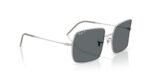 unisex γυαλιά ηλίου RAY-BAN RBR0104S 003/81 Square Reverse με ασημί μεταλλικό σκελετό και σκούρους γκρι πολωτικούς (polarized) φακούς.