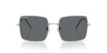 unisex γυαλιά ηλίου RAY-BAN RBR0104S 003/81 Square Reverse με ασημί μεταλλικό σκελετό και σκούρους γκρι πολωτικούς (polarized) φακούς.