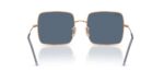 unisex γυαλιά ηλίου RAY-BAN RBR0104S 92023A Square Reverse με μεταλλικό σκελετό σε ροζ χρυσό και σκούρους μπλε φακούς.