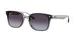 unisex γυαλιά ηλίου RAY-BAN RB4461D 64508G με διαφανή γκρι κοκάλινο σκελετό και γκρι ντεγκραντέ φακούς.