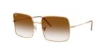 unisex γυαλιά ηλίου RAY-BAN RBR0104S 001/CB Square Reverse με χρυσό (arista) μεταλλικό σκελετό και ντεγκραντέ καφέ φακούς.