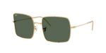 unisex γυαλιά ηλίου RAY-BAN RBR0104S 001/VR Square Reverse με χρυσό (arista) μεταλλικό σκελετό και σκούρους πράσινους φακούς.
