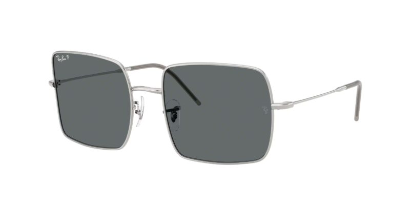 unisex γυαλιά ηλίου RAY-BAN RBR0104S 003/81 Square Reverse με ασημί μεταλλικό σκελετό και σκούρους γκρι πολωτικούς (polarized) φακούς.