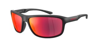 Γυαλιά ηλίου Arnette AN4374 29006Q ανακυκλωμένο μαύρο με κόκκινο καθρέπτη.