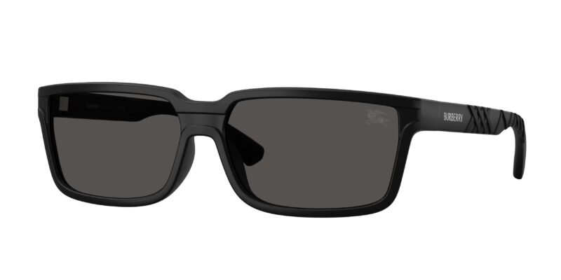 Δυναμικά ανδρικά γυαλιά ηλίου BURBERRY BE4495D 346487 με ματ μαύρο κοκάλινο σκελετό και σκούρους γκρι φακούς.