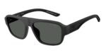 Ανδρικά γυαλιά ηλίου Emporio Armani EA4266U 500187 με ακανόνιστο σκελετό από ματ μαύρο καουτσούκ και σκούρους γκρι φακούς.