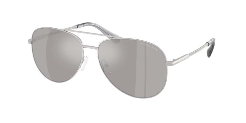 MODERN γυναικεία γυαλιά ηλίου MICHAEL KORS MK1172 18936G PERLEDO με ασημί μεταλλικό σκελετό και ασημί φακούς καθρέπτες.
