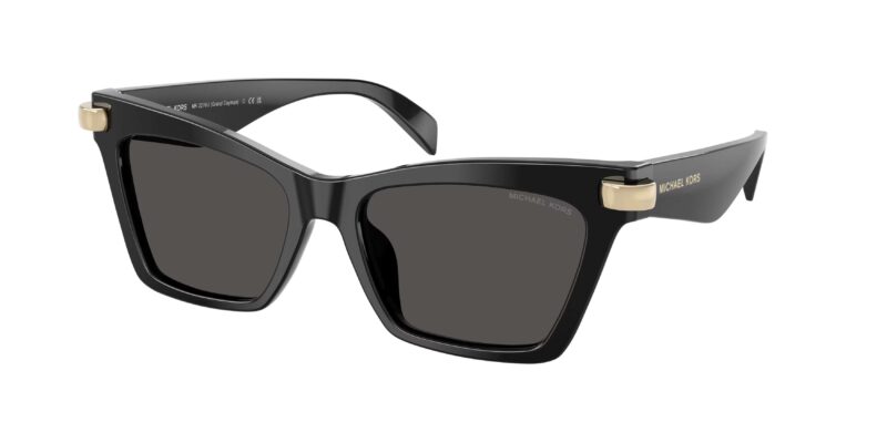 ELEGANT γυναικεία γυαλιά ηλίου MICHAEL KORS MK2276U 300587 Grand Cayman με μαύρο κοκάλινο σκελετό cat-eye και γκρι φακούς.