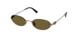 Miu Miu MU A54S 26C09Z γυναικεία γυαλιά ηλίου oval χρυσά με καφέ φακούς