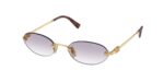 Miu Miu MU A54S 5AK04O γυναικεία γυαλιά ηλίου oval χρυσά με ντεγκραντέ φακούς