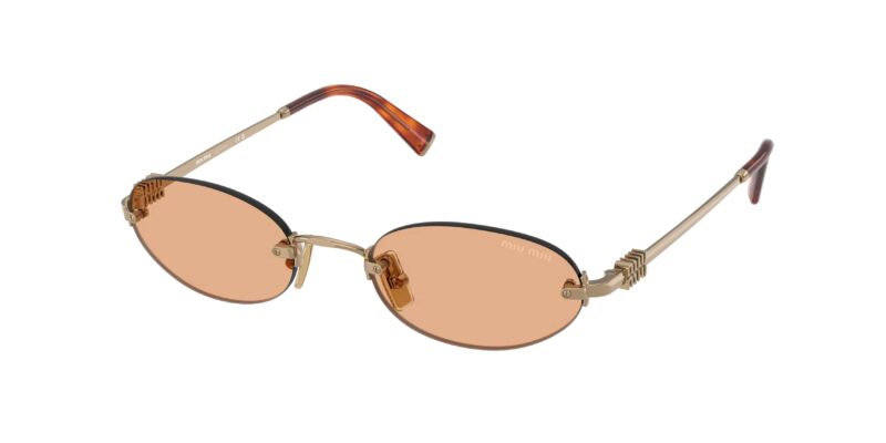 Miu Miu MU A54S 70E90X γυναικεία γυαλιά ηλίου oval μπρονζέ με πορτοκαλί φακούς