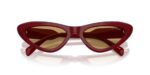 Γυναικεία γυαλιά ηλίου MIU MIU MU B11SU 21I10Y με σκελετό οπάλ βουργουνδί και καφέ φακούς.