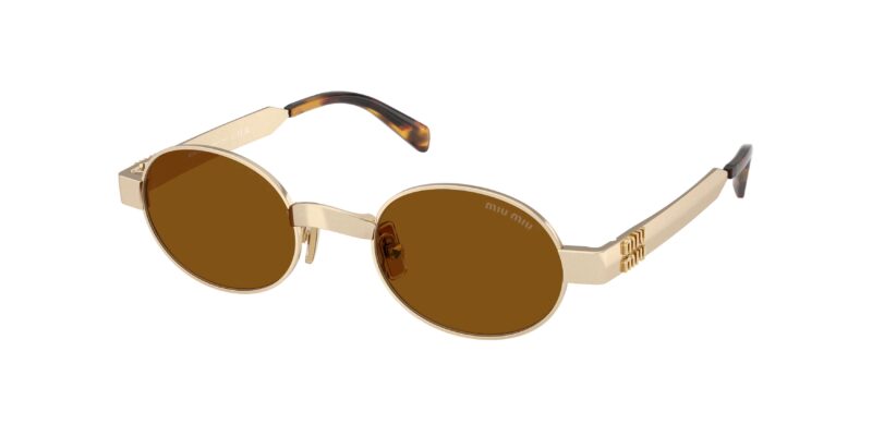 Γυναικεία γυαλιά ηλίου Miu Miu MU B51S 22M20V χρυσός σκελετός με μπρονζέ φακούς.