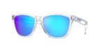 SPORT unisex ανδρικά γυαλιά ηλίου OAKLEY OO9013 9013D0 Frogskins με διαφανή σκελετό και Prizm μπλε του ζαφειριού φακούς.