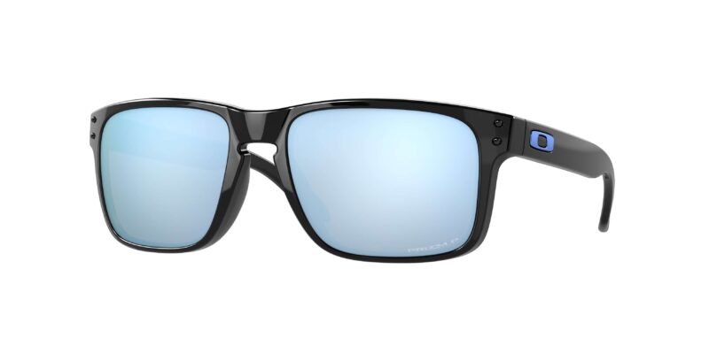 SPORT ανδρικά γυαλιά ηλίου OAKLEY OO9102 9102C1 Holbrook με σκελετό μαύρο γυαλιστερό και Prizm βαθύ γαλαζοπράσινο φακούς.