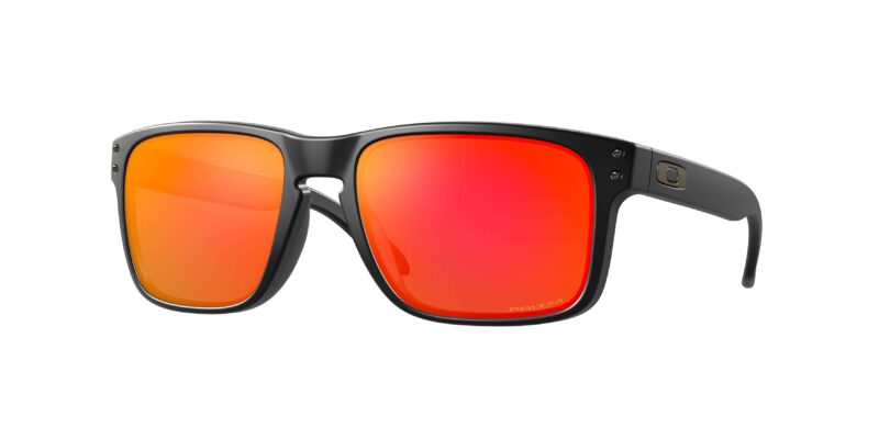 SPORT ανδρικά γυαλιά ηλίου OAKLEY OO9102 9102E2 Holbrook με ματ μαύρο σκελετό και Prizm κόκκινο του ρουμπινιού φακούς.