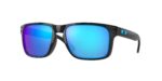 SPORT ανδρικά γυαλιά ηλίου OAKLEY OO9102 9102F5 Holbrook με σκελετό μαύρο γυαλιστερό και Prizm μπλε του ζαφειριού φακούς.