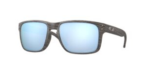 SPORT ανδρικά γυαλιά ηλίου OAKLEY OO9102 9102J9 Holbrook με σκελετό woodgrain και Prizm βαθύ γαλαζοπράσινο φακούς.