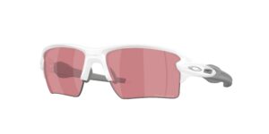 SPORT ανδρικά γυαλιά ηλίου OAKLEY OO9188 9188K4 Flak 2.0 xl με λευκό κοκάλινο σκελετό και ανοιχτούς μωβ καφέ φακούς.