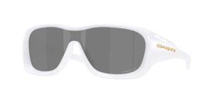 SPORT ανδρικά γυαλιά ηλίου OAKLEY OO9493 949302 De la salle με λευκό περλέ κοκάλινο σκελετό και μαύρους Prizm φακούς.