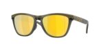 SPORT ανδρικά γυαλιά ηλίου OAKLEY OO9503 950304 Frogskins Range XL με σκούρο λαδί κοκάλινο σκελετό και χρυσούς πολωτικούς Prizm 24k φακούς.