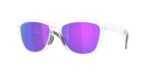SPORT ανδρικά γυαλιά ηλίου OAKLEY OO9503 950305 Frogskins Range XL με ματ διαφανή κοκάλινο σκελετό και βιολετί Prizm φακούς καθρέπτες.