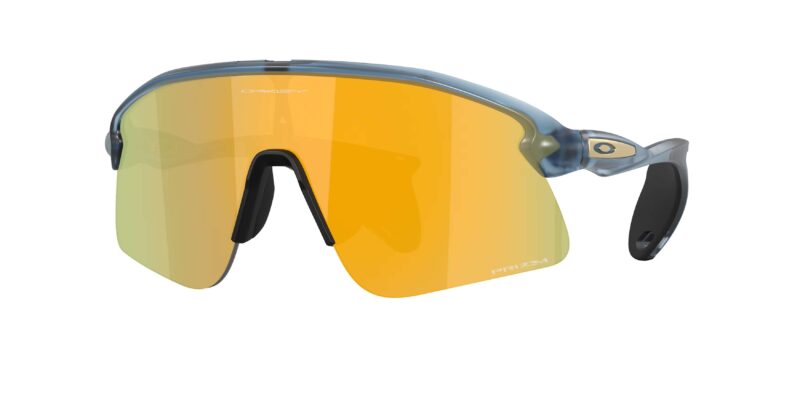 SPORT ανδρικά γυαλιά ηλίου OAKLEY OO9518 951805 Stunt Devil S με ματ διαφανή μπλε σκελετό και χρυσούς Prizm 24k φακούς καθρέπτες.