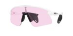 SPORT ανδρικά γυαλιά ηλίου OAKLEY OO9518 951807 Stunt Devil S με λευκό ματ κοκάλινο σκελετό και ροζ Prizm Low Light φακούς.