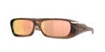 SPORT ανδρικά γυαλιά ηλίου OAKLEY OO9520 952003 Permian με καφέ φιμέ κοκάλινο σκελετό και ροζ χρυσούς Prizm φακούς καθρέπτες.
