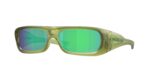 SPORT ανδρικά γυαλιά ηλίου OAKLEY OO9520 952004 Permian με ματ διαφανή πράσινο κοκάλινο σκελετό και πράσινους Prizm φακούς καθρέπτες.