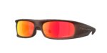 SPORT ανδρικά γυαλιά ηλίου OAKLEY OO9522 952206 Highland με καφέ πορτοκαλί κοκάλινο σκελετό και κόκκινους Prizm φακούς καθρέπτες.