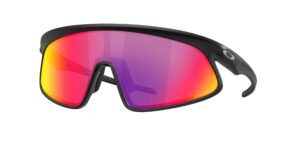 SPORT ανδρικά γυαλιά ηλίου OAKLEY OO9524D 952401 Rslv 141 με μαύρο ματ κοκάλινο σκελετό μάσκα και κοκκινωπούς Prizm Road φακούς.