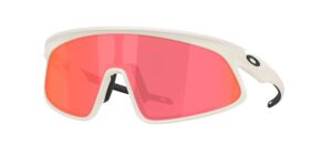 SPORT ανδρικά γυαλιά ηλίου OAKLEY OO9524D 952405 Rslv 141 με μουντό μεταλλικό γκρι κοκάλινο σκελετό μάσκα και ροζ-κόκκινους Prizm Trail Torch φακούς.