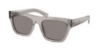 Ανδρικά γυαλιά ηλίου Prada PR C03S 10J80Q με γκρι διαφανή σκελετό και σκούρους φακούς.