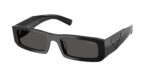 Prada PR D09SD 16K08Z μαύρα ανδρικά ορθογώνια γυαλιά ηλίου με σκούρους γκρι φακούς 54mm